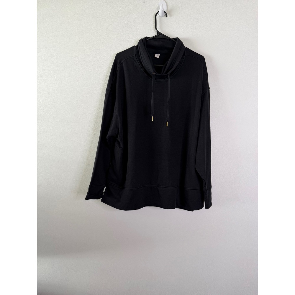 Old Navy Active Womens 2X Plus Black Cowl Neck Sweatshirt Long Sleeve Pullover - Picture 2 of 7